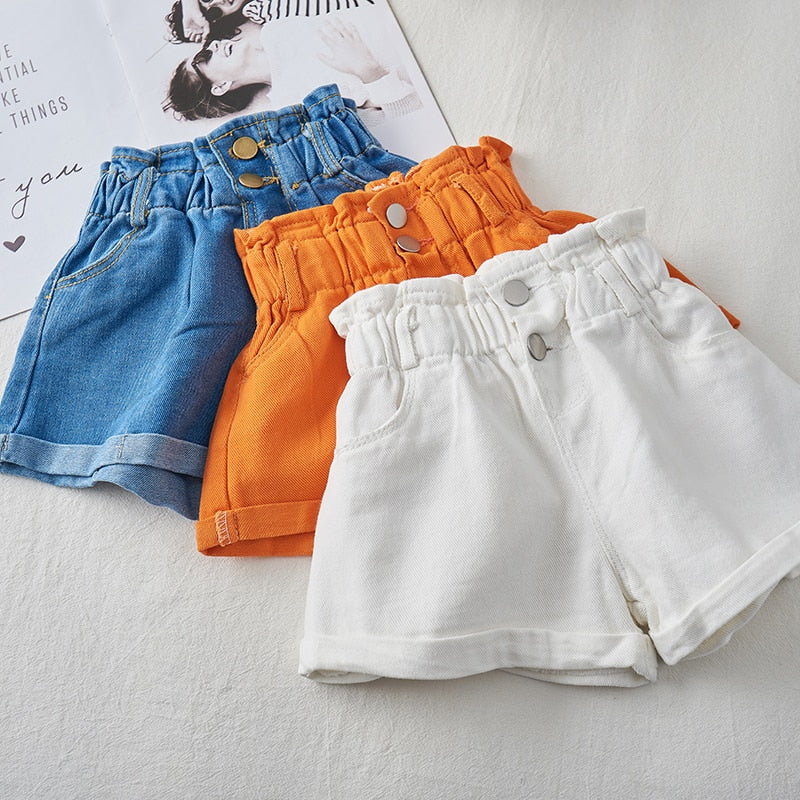 2022 Girl Summer Kids Children Fashion Hot Jeans Denim Shorts Three Colors